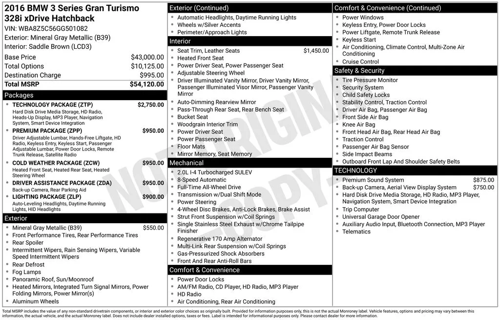 2016 BMW 3 Series 328i xDrive Gran Turismo for sale in Berlin, NJ