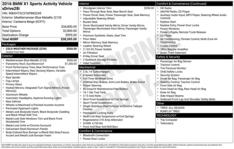 Blue 2016 BMW X1 xDrive28i for sale in Berlin, NJ