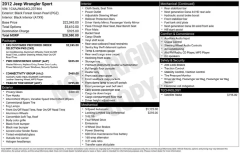 Black 2012 Jeep Wrangler Sport for sale in Berlin, NJ