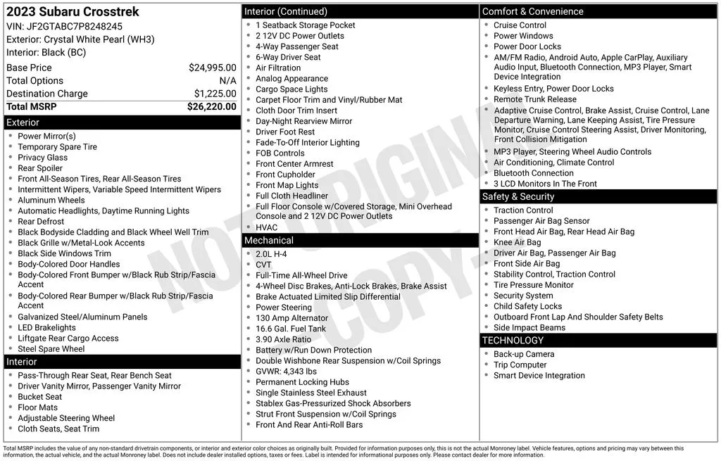 2023 Subaru Crosstrek Base