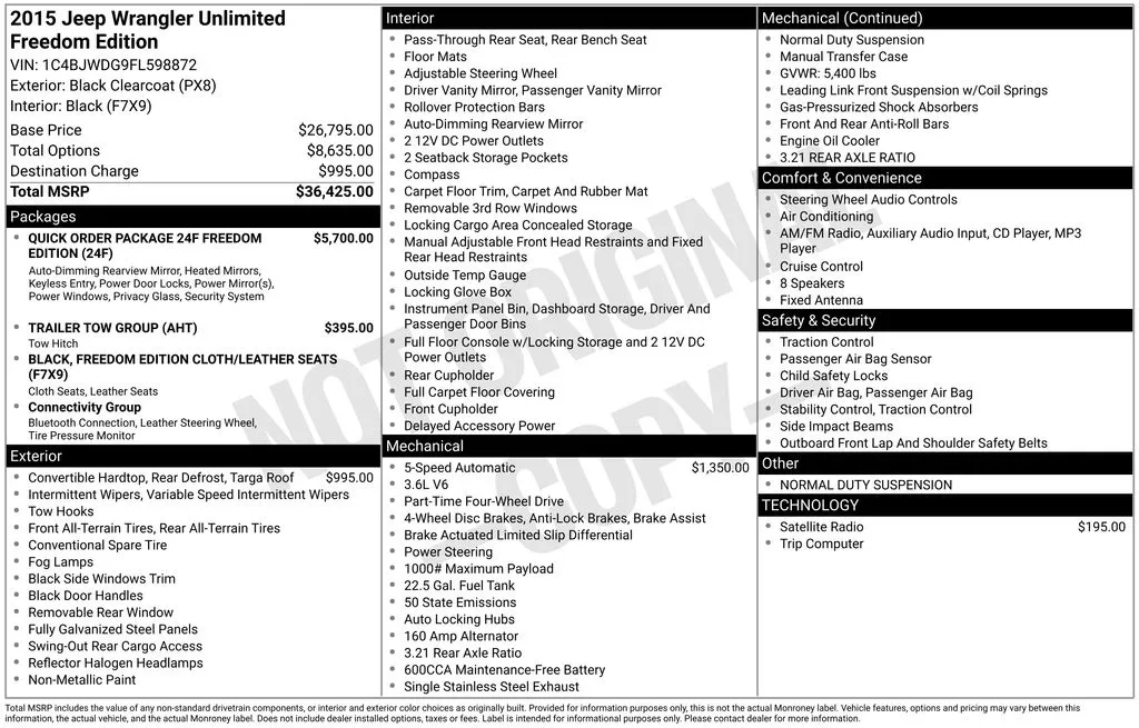2015 Jeep Wrangler Unlimited Freedom Edition for sale in Berlin, NJ