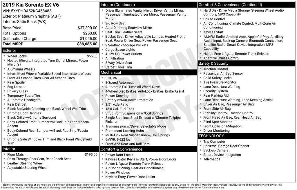 2019 Kia Sorento EX for sale in Berlin, NJ