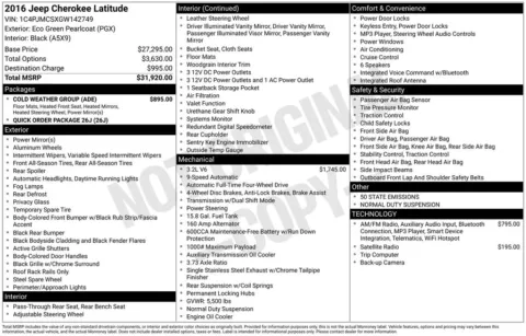 Green 2016 Jeep Cherokee Latitude for sale in Berlin, NJ