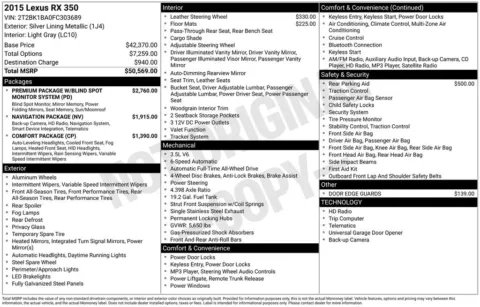 Silver 2015 Lexus RX 350 for sale in Berlin, NJ