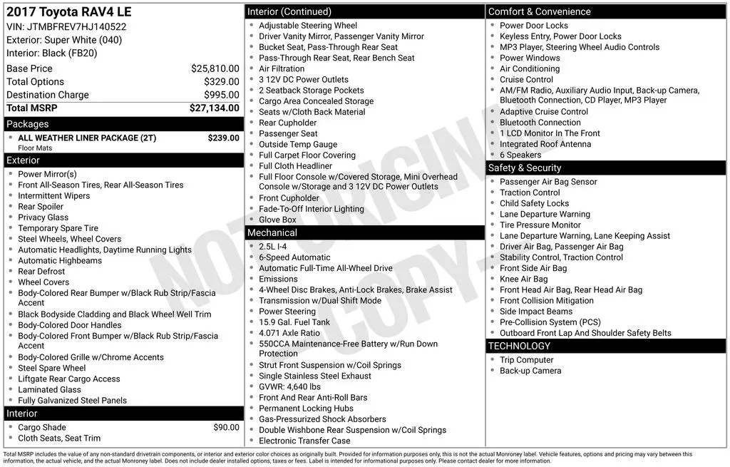 2017 Toyota RAV4 LE for sale in Berlin, NJ