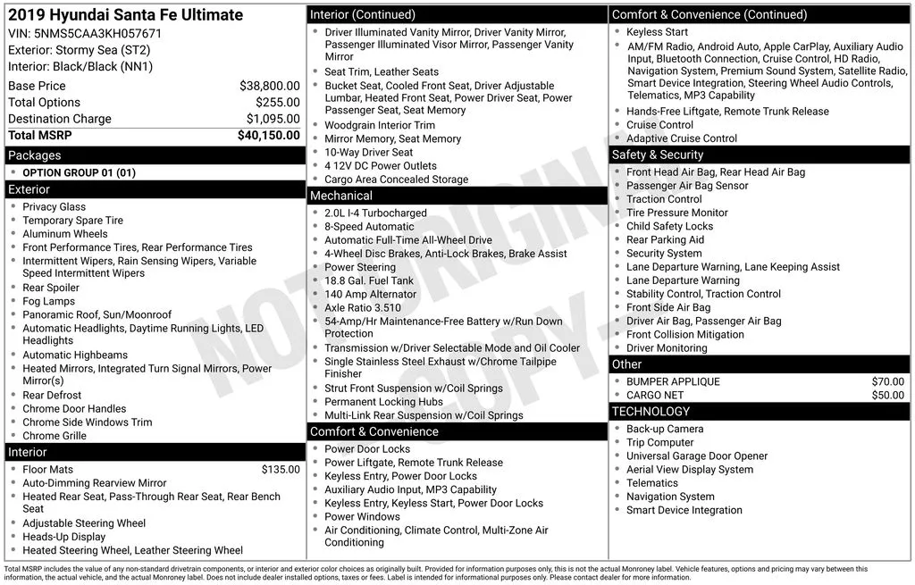 2019 Hyundai Santa Fe Ultimate for sale in Berlin, NJ