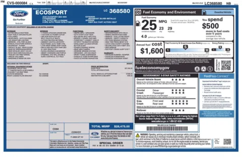 Silver 2020 Ford EcoSport SES for sale in Berlin, NJ