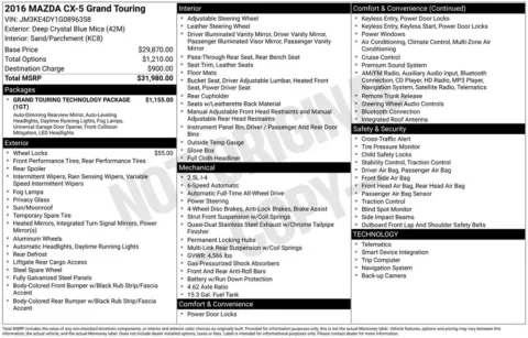 Blue 2016 Mazda CX-5 Grand Touring for sale in Berlin, NJ