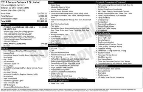 Silver 2017 Subaru Outback 2.5i for sale in Berlin, NJ