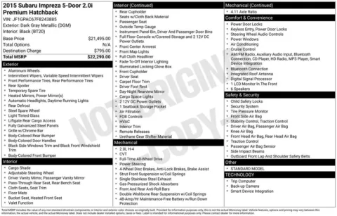 Gray 2015 Subaru Impreza 2.0i Premium for sale in Berlin, NJ