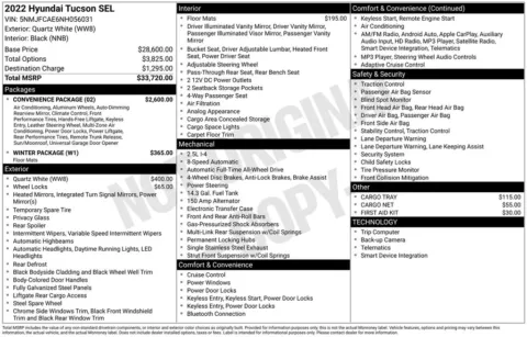 White 2022 Hyundai Tucson SEL for sale in Berlin, NJ