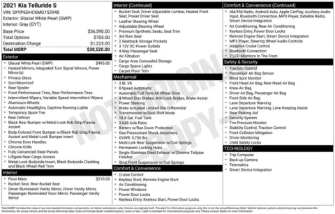 White 2021 Kia Telluride S for sale in Berlin, NJ