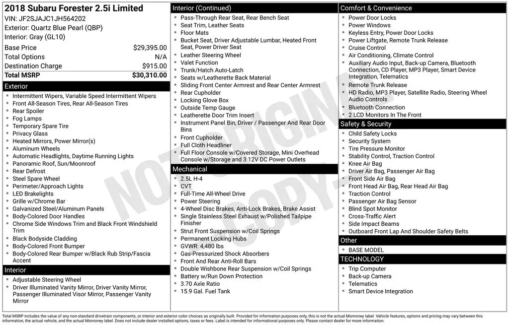 2018 Subaru Forester 2.5i Limited for sale in Berlin, NJ