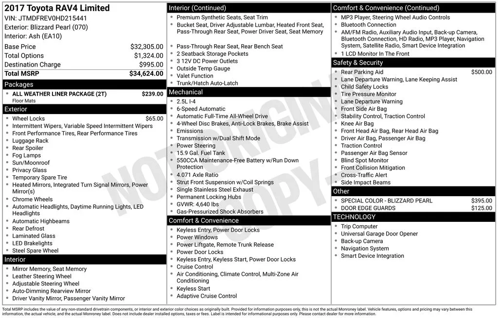 2017 Toyota RAV4 Limited for sale in Berlin, NJ