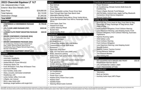 Blue 2022 Chevrolet Equinox LT for sale in Berlin, NJ