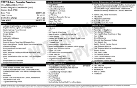 Gray 2022 Subaru Forester Premium for sale in Berlin, NJ