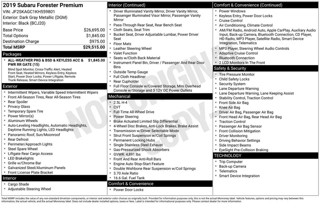 2019 Subaru Forester Premium for sale in Berlin, NJ