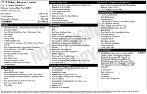 Blue 2019 Subaru Forester Limited for sale in Berlin, NJ