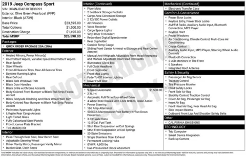 Green 2019 Jeep Compass Sport for sale in Berlin, NJ