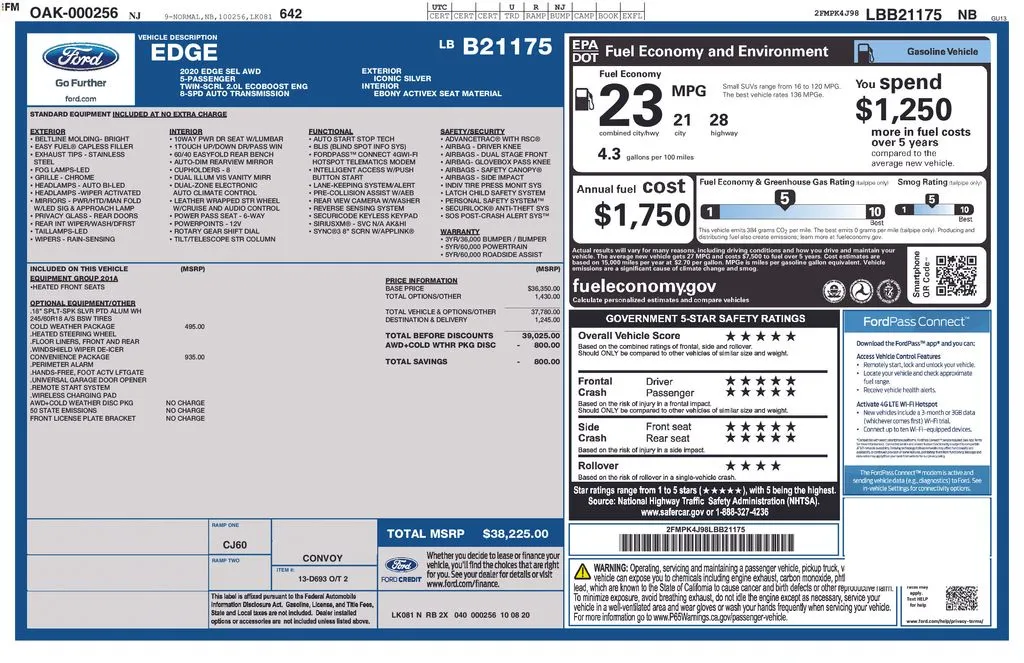 2020 Ford Edge SEL for sale in Berlin, NJ