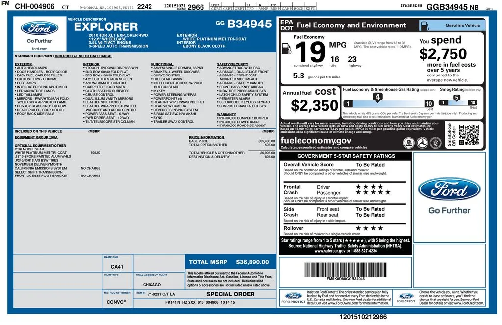 2016 Ford Explorer XLT for sale in Berlin, NJ