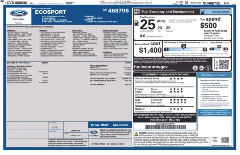 White 2022 Ford EcoSport SE for sale in Berlin, NJ