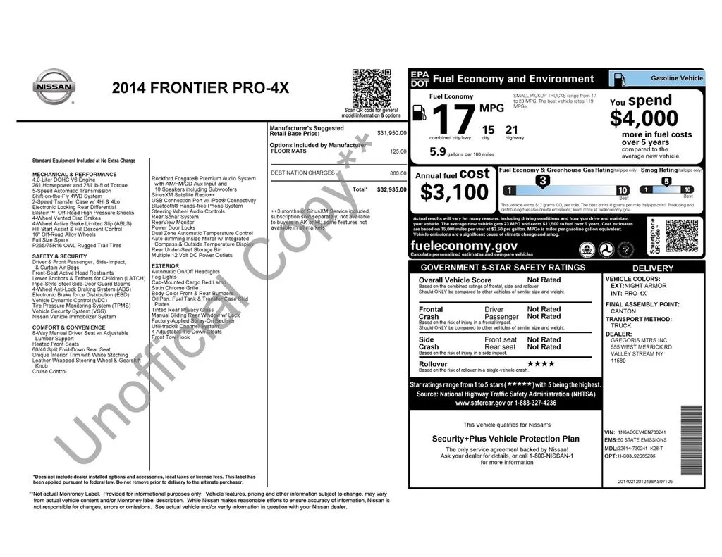 2014 Nissan Frontier PRO-4X for sale in Berlin, NJ