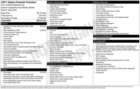 Gray 2021 Subaru Forester Premium for sale in Berlin, NJ