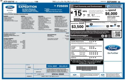 White 2014 Ford Expedition EL King Ranch for sale in Berlin, NJ