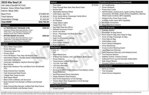 White 2023 Kia Soul LX for sale in Berlin, NJ