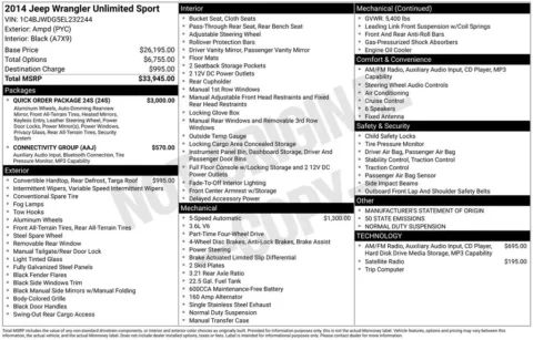 Unknown 2014 Jeep Wrangler Unlimited Sport for sale in Berlin, NJ