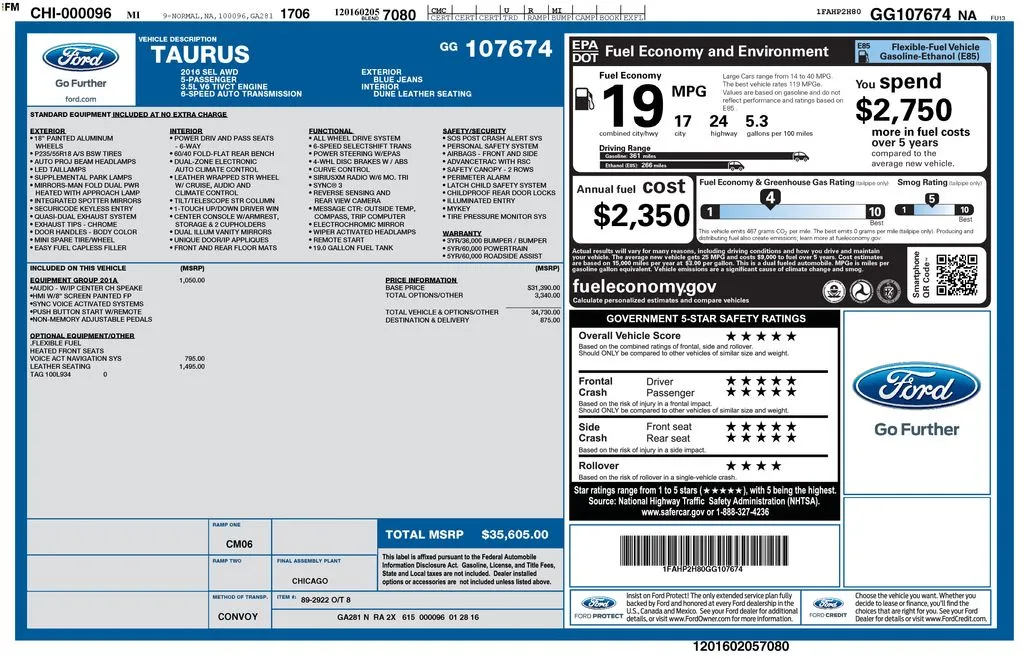 2016 Ford Taurus SEL for sale in Berlin, NJ