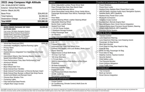 Red 2022 Jeep Compass High Altitude for sale in Berlin, NJ