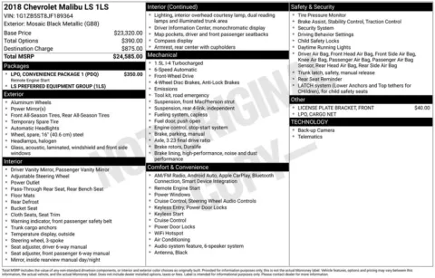 Black 2018 Chevrolet Malibu LS for sale in Berlin, NJ