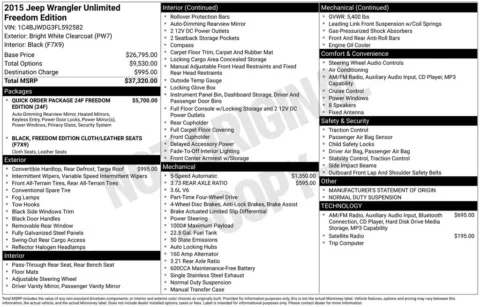 White 2015 Jeep Wrangler Unlimited Freedom Edition for sale in Berlin, NJ