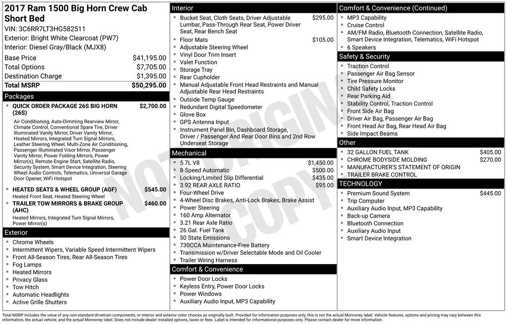 2017 RAM 1500 Big Horn 4x4 Crew Cab 5'7's photo