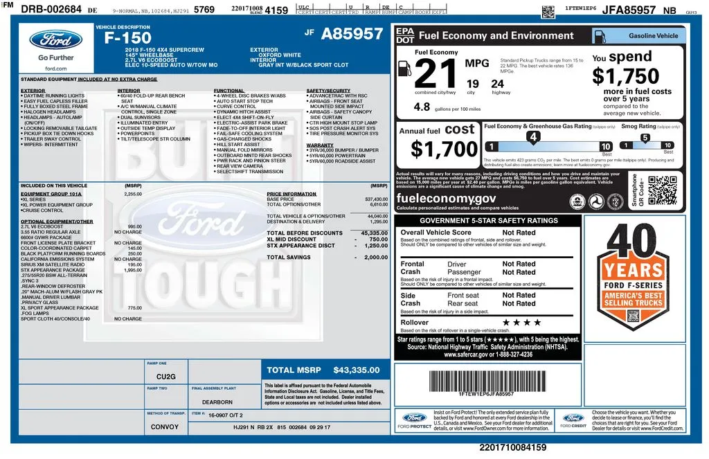 2018 Ford F-150 XL 4x4 SuperCrew 5-1/2 Box's photo