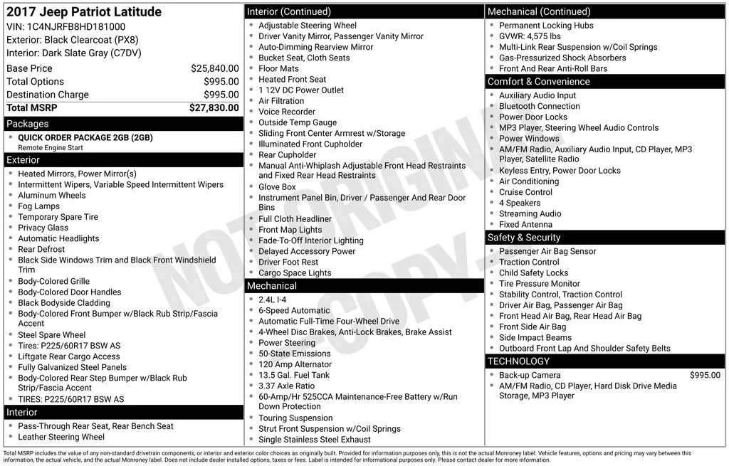 2017 Jeep Patriot Latitude 4X4's photo