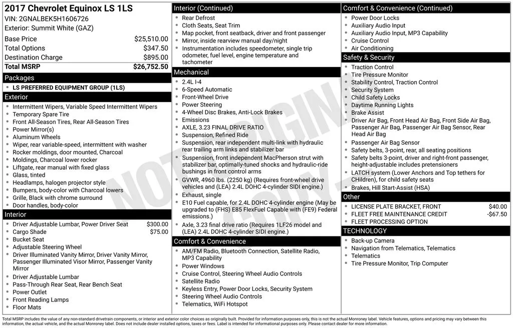 2017 Chevrolet Equinox LS's photo