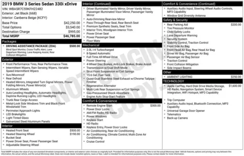 Black 2019 BMW 3 Series 330i xDrive for sale in Berlin, NJ