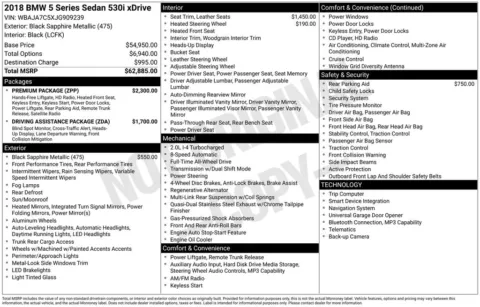 Black 2018 BMW 5 Series 530i xDrive for sale in Berlin, NJ