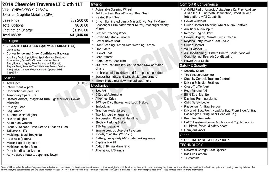 2019 Chevrolet Traverse LT for sale in Berlin, NJ