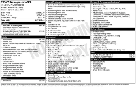 White 2016 Volkswagen Jetta 1.8T SEL for sale in Berlin, NJ