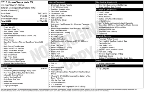 Blue 2015 Nissan Versa Note SV for sale in Berlin, NJ