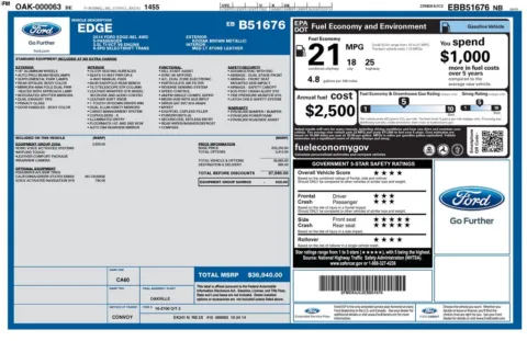 Brown 2014 Ford Edge SEL for sale in Berlin, NJ