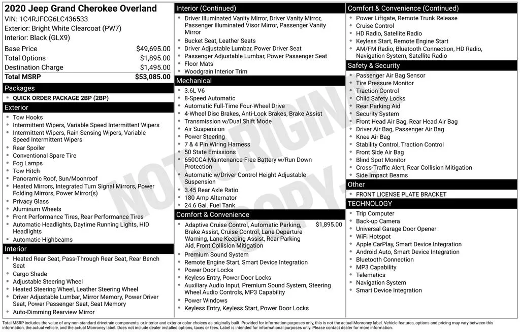 2020 Jeep Grand Cherokee Overland for sale in Berlin, NJ