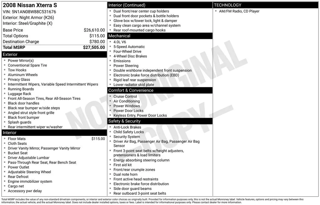 2008 Nissan Xterra S for sale in Berlin, NJ