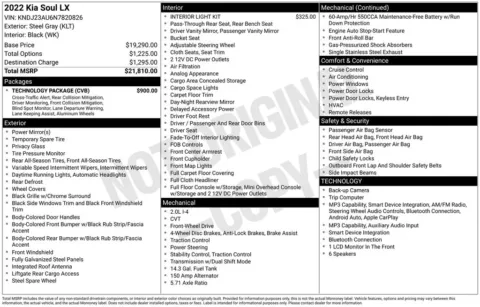Gray 2022 Kia Soul LX for sale in Berlin, NJ
