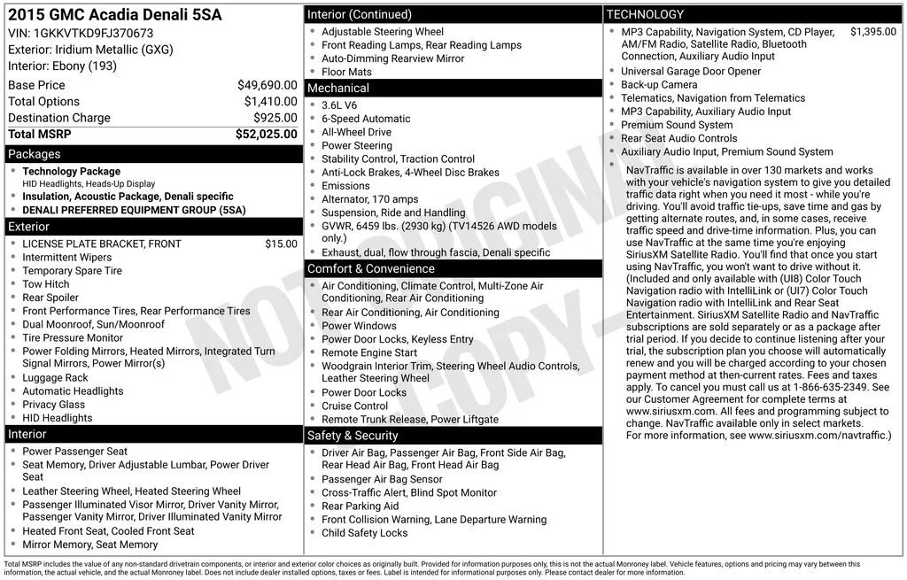 2015 GMC Acadia Denali for sale in Berlin, NJ