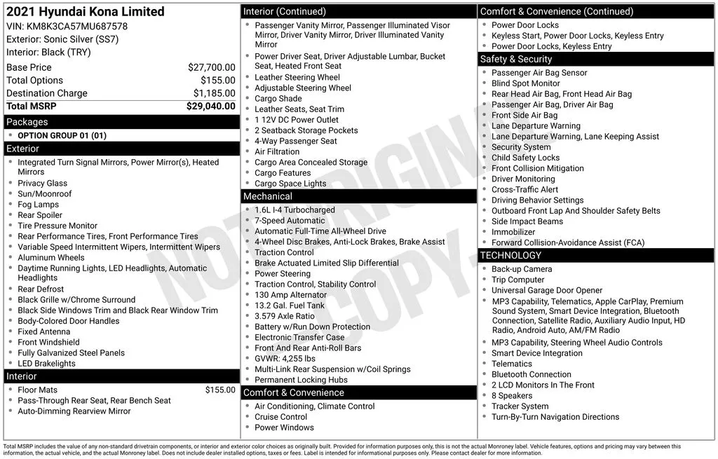 2021 Hyundai Kona Limited for sale in Berlin, NJ